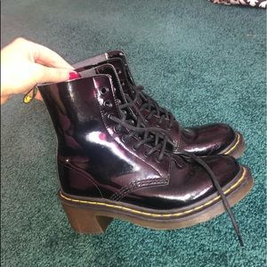 Patent leather Dr. Martens with a heel